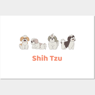 Cute Shih Tzu Dog Drawing Illustration Posters and Art